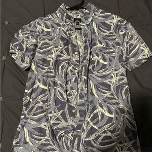 J.Crew blue and white floral button down short sleeve